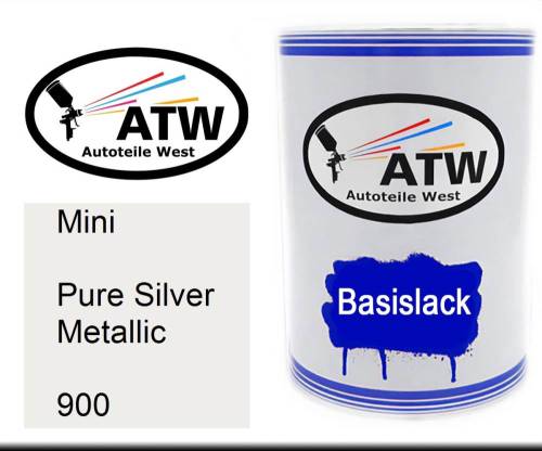 Mini, Pure Silver Metallic, 900: 500ml Lackdose, von ATW Autoteile West.